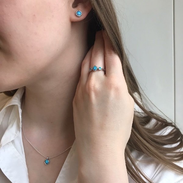 Серебряное кольцо с опалом 01R758OP