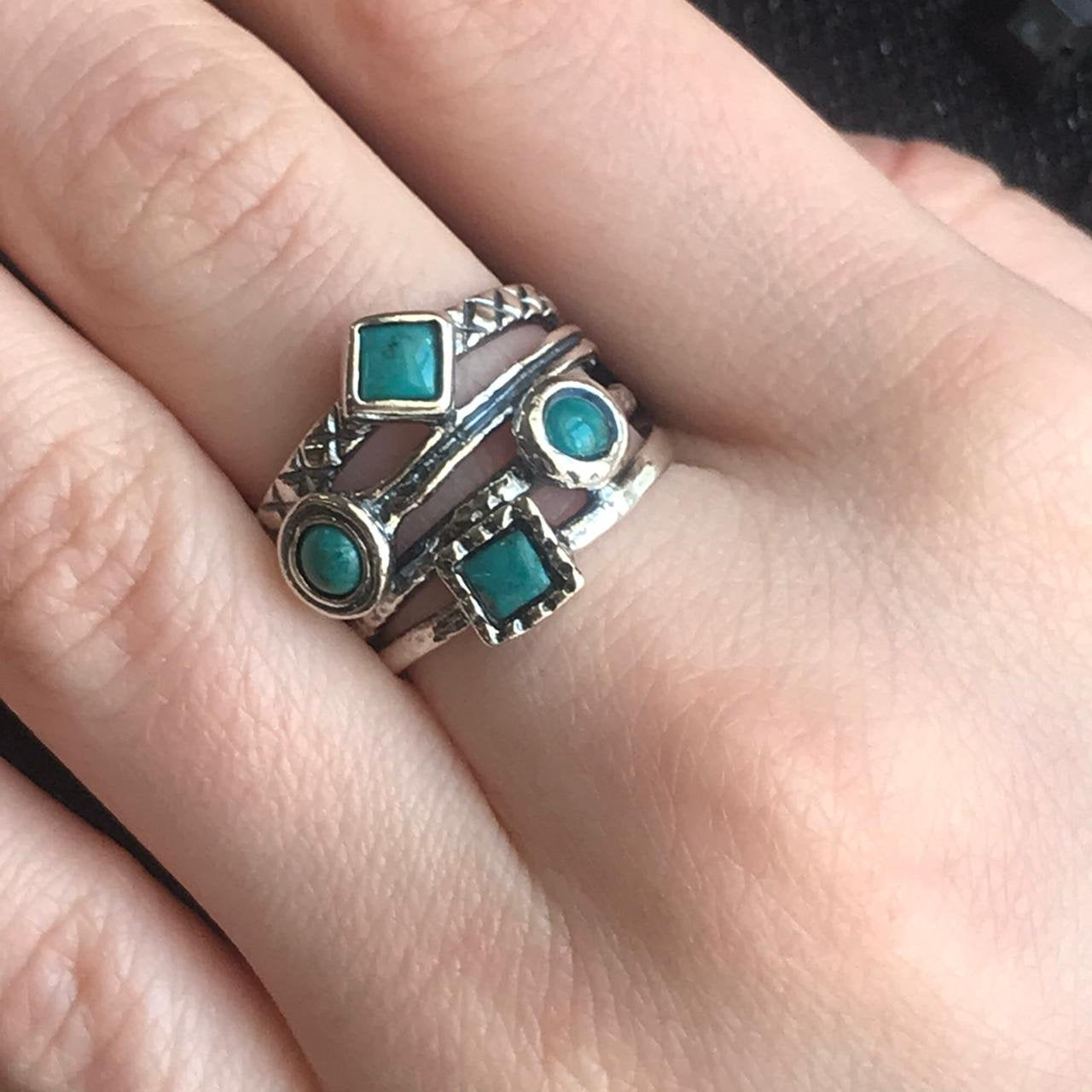 Silver ring with turquoise 01R799TQ