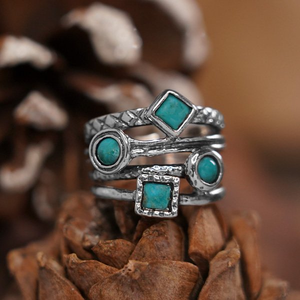 Silver ring with turquoise 01R799TQ