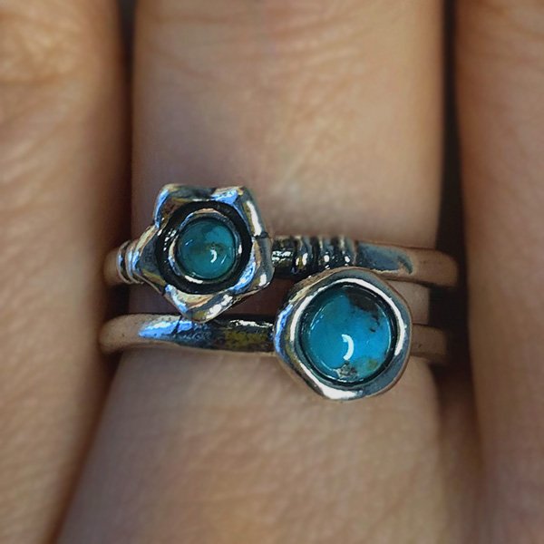 Silver ring with turquoise 01R855TQ