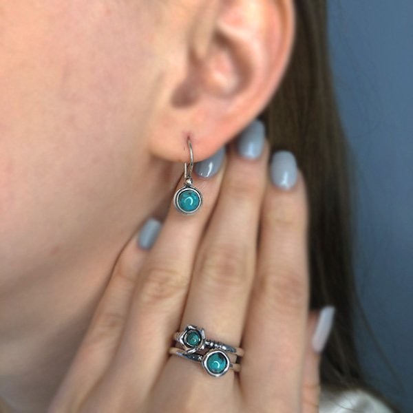 Silver ring with turquoise 01R855TQ