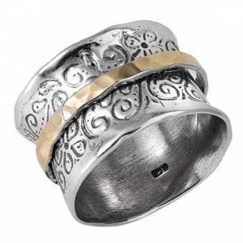 Silver ring with gold MVR1490G