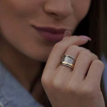 Silver ring with gold MVR1490G