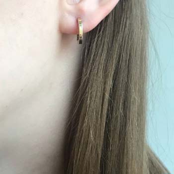 Boucles d'oreilles en argent avec zircon et or MVE1839GCZ