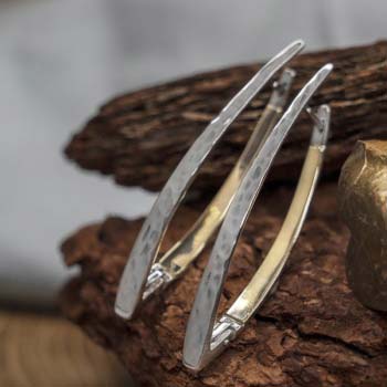 Boucles d'oreilles en argent et or MVE275G