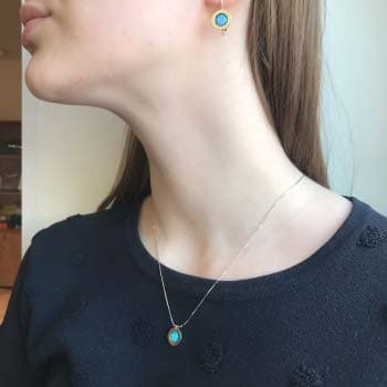 Серебряное колье с опалом и золотом MVN1732GOP