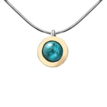 Серебряное колье с бирюзой и золотом MVN1732GTQ