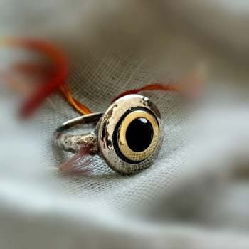 Silberring mit Onyx und Gold MVR1408GON