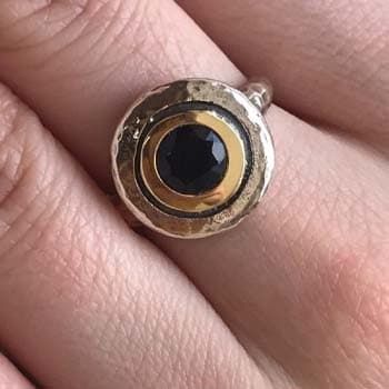 Silberring mit Onyx und Gold MVR1408GON