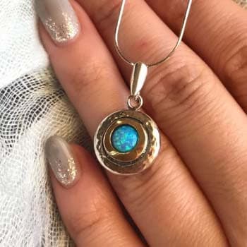 Silberkette mit Opal und Gold MVN1408GOP
