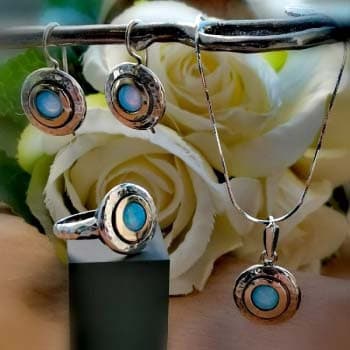 Silberkette mit Opal und Gold MVN1408GOP