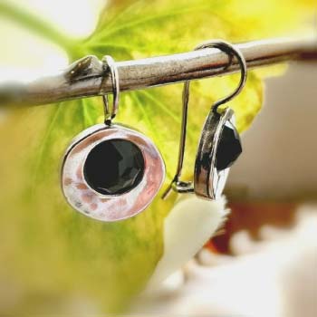 Silberohrringe mit Onyx MVE916ON