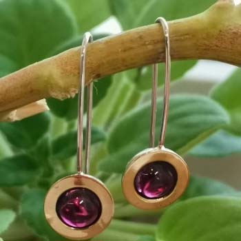 Boucles d'oreilles en argent avec grenat et or MVE1732/3GGR