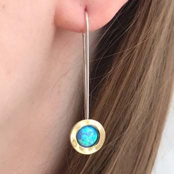 Silberne Ohrringe mit Opal und Gold MVE1732/3GOP