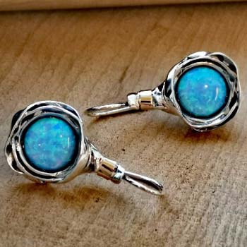 Silberne Ohrringe mit Opal und Gold MVE812GOP