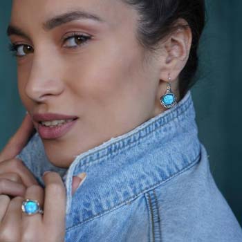 Silberne Ohrringe mit Opal und Gold MVE812GOP