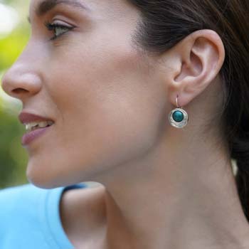 Silver earrings with turquoise MVE916TQ