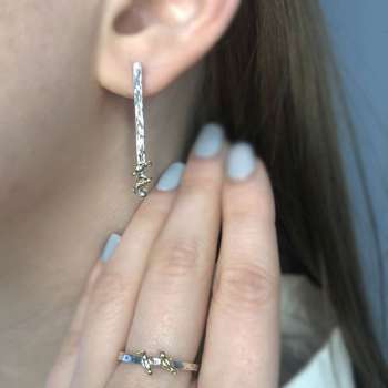 Silberne Ohrringe mit Gold MVE1455G