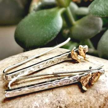 Silberne Ohrringe mit Gold MVE1455G