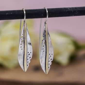 Silberne Ohrringe mit Gold MVE1648G