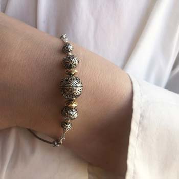 Silbernes Armband mit vergoldetem MVBh17