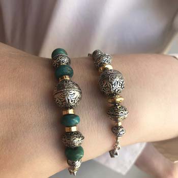 Silbernes Armband mit vergoldetem MVBh17