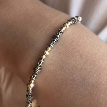 Silver bracelet with goldfilled MVBh72