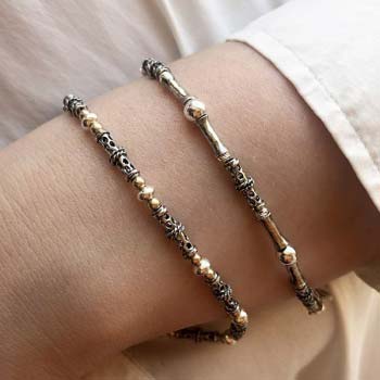 Silver bracelet with goldfilled MVBh72