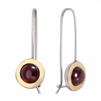 Boucles d'oreilles en argent avec grenat et or MVE1732/3GGR