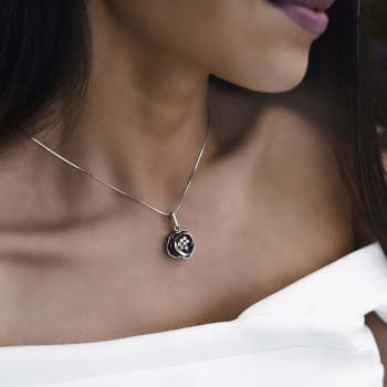 Silver necklace with gold and zircon MVN1295GCZ