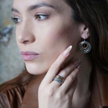 Boucles d'oreilles en argent et or MVE1118G