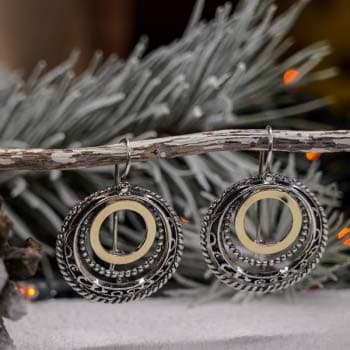 Boucles d'oreilles en argent et or MVE1118G
