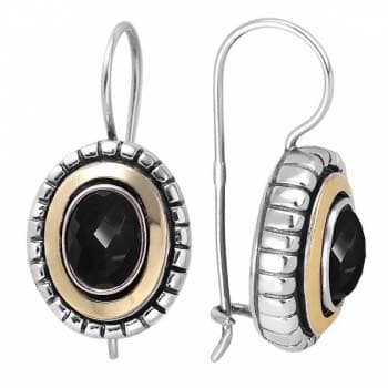Silberohrringe mit Onyx und Gold MVE1681GON