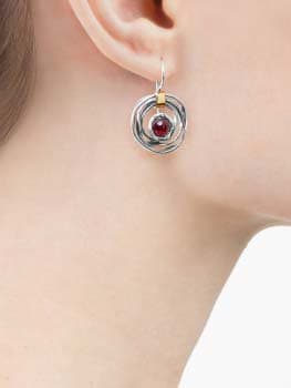 Boucles d'oreilles en argent avec grenat et or MVE1447GGR