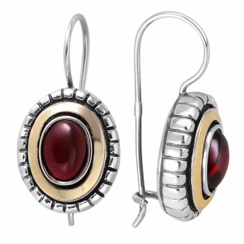 Boucles d'oreilles en argent avec grenat et or MVE1681GGR