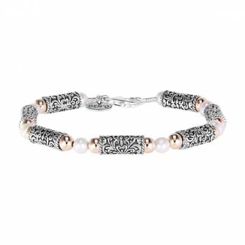 Silbernes Armband mit Perlen und vergoldetem MVBh11/1PL