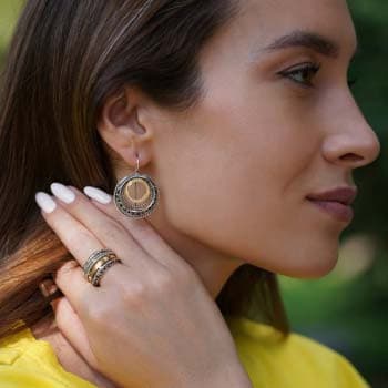 Silver ring with gold MVR1118G