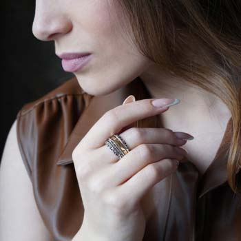 Silver ring with gold MVR1118G