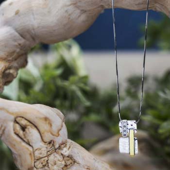 Collier en argent avec zircon et or MVN1274GCZ