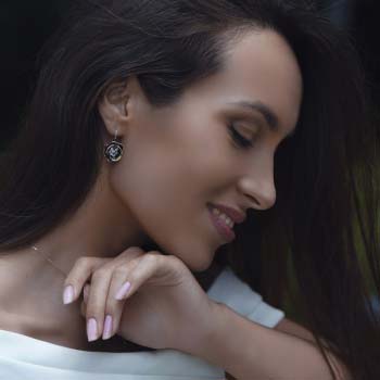 Boucles d'oreilles en argent avec or et zircon MVE1295GCZ