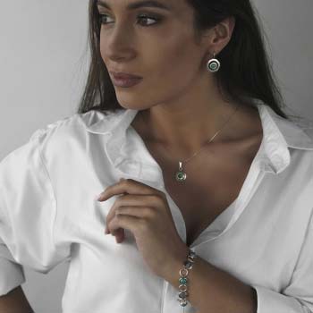 Collier en argent avec turquoise et or MVN1408GTQ