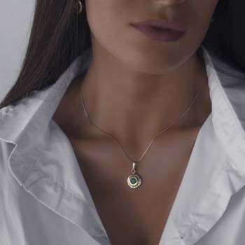 Collier en argent avec turquoise et or MVN1408GTQ