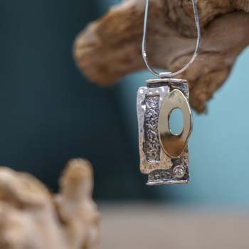 Серебряное колье с цирконом и золотом MVN578GCZ