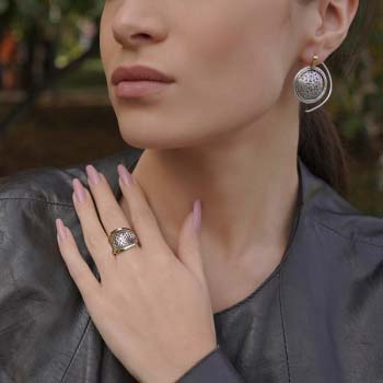 Серебряные серьги с золотом MVE1388/2G