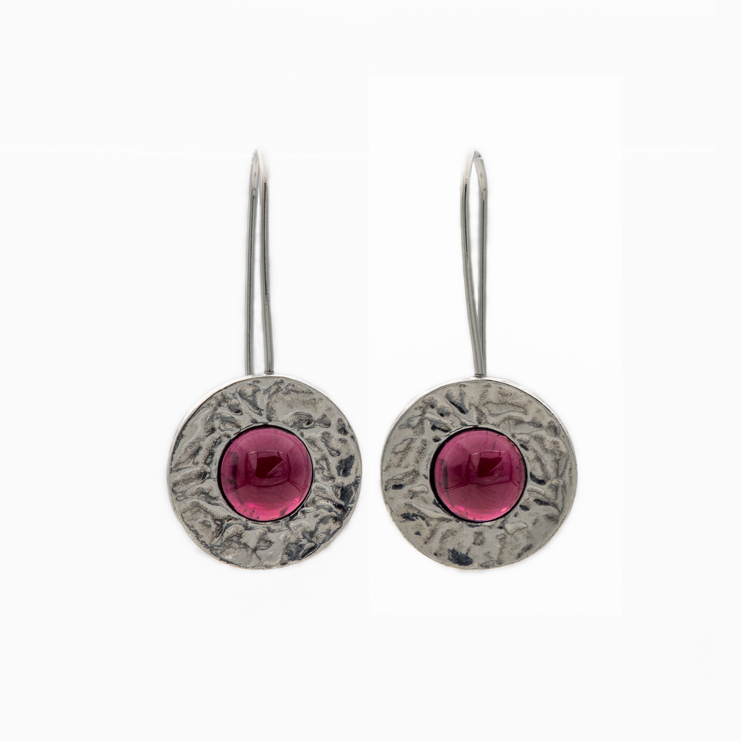 Boucles d'oreilles en argent avec grenat 01E480GR
