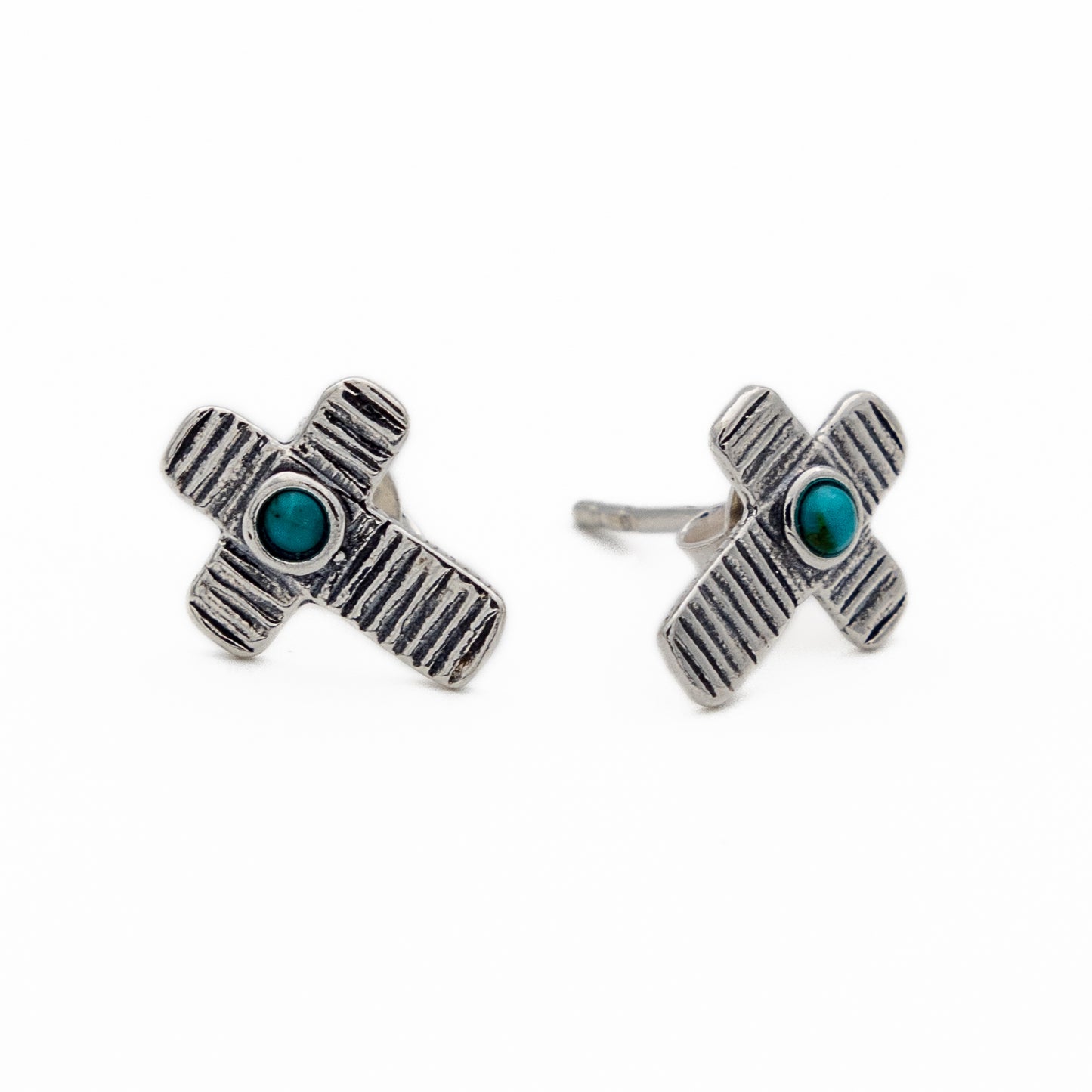 Silberne Ohrringe mit Türkis 01E3344TQ
