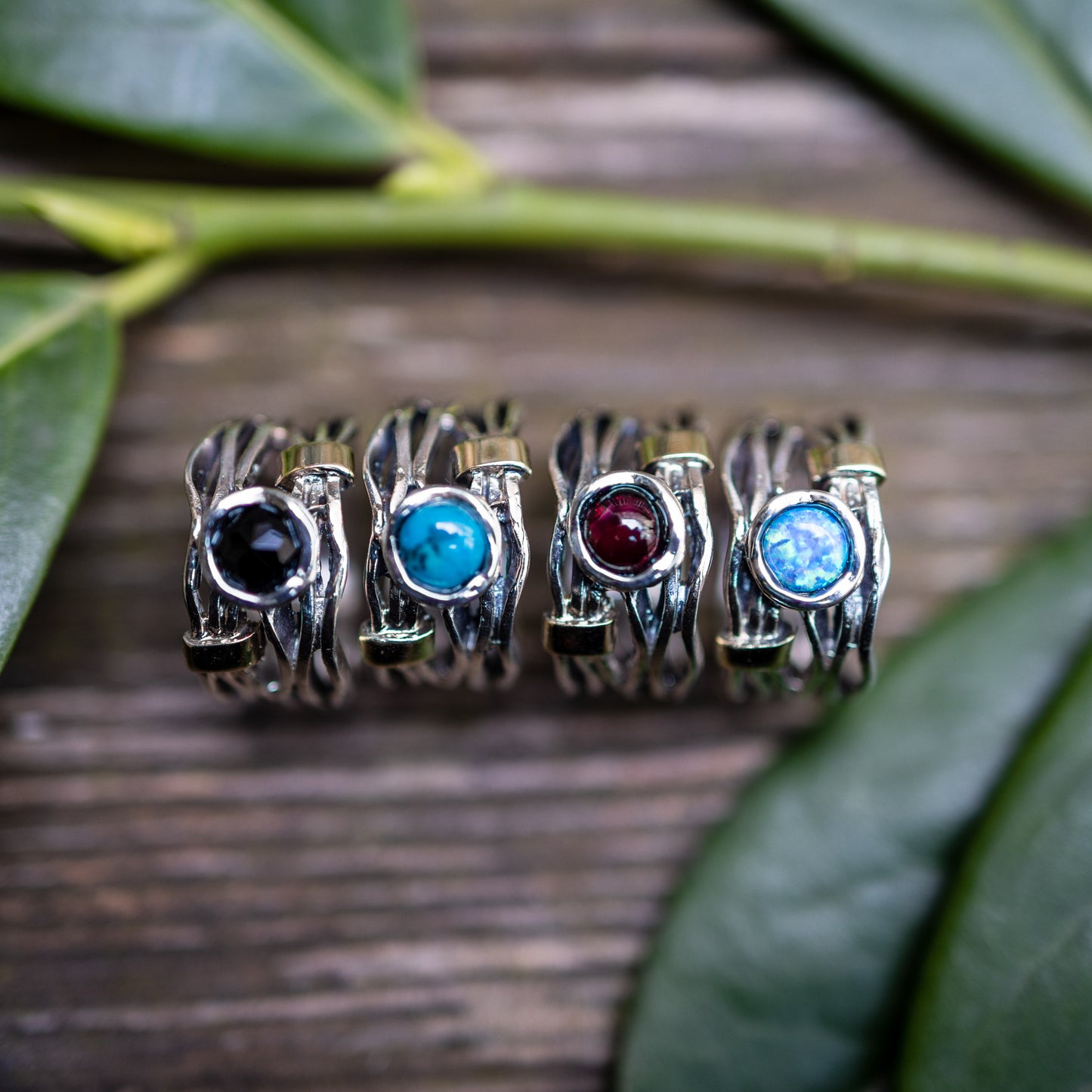 Silberring mit Onyx und Gold MVR1447GON