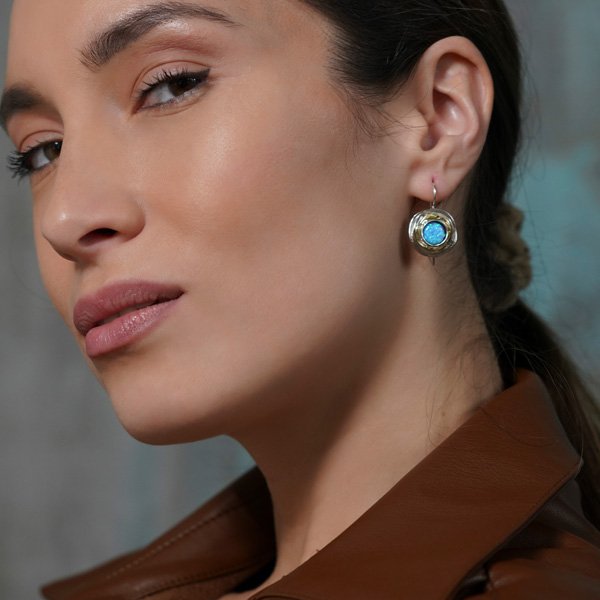 Silberne Ohrringe mit Opal und Gold MVE1103GOP