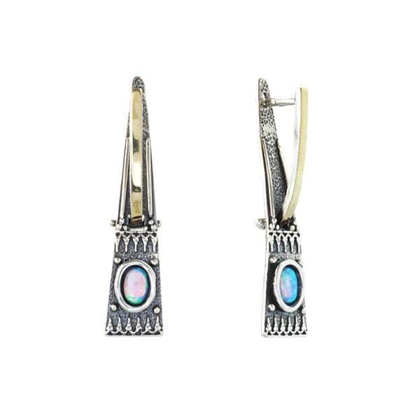 Boucles d'oreilles en argent avec opale et or MVE1108GOP