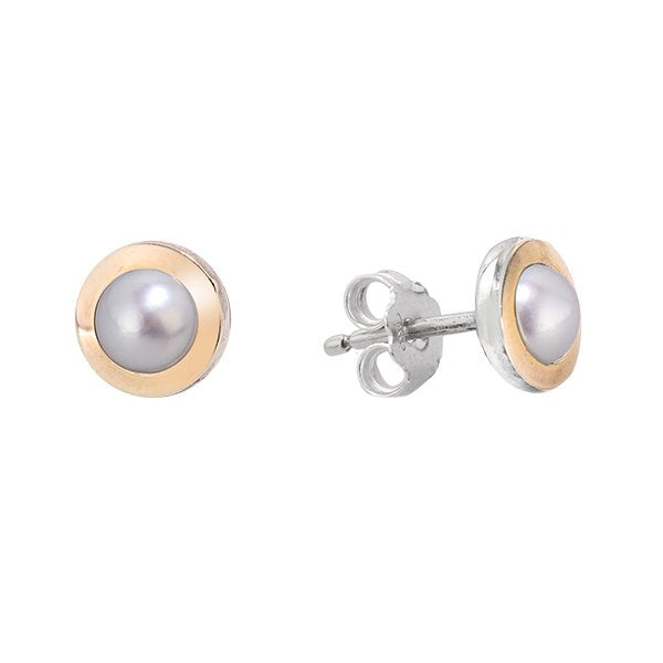 Серебряные серьги с жемчугом и золотом MVE1576GPL